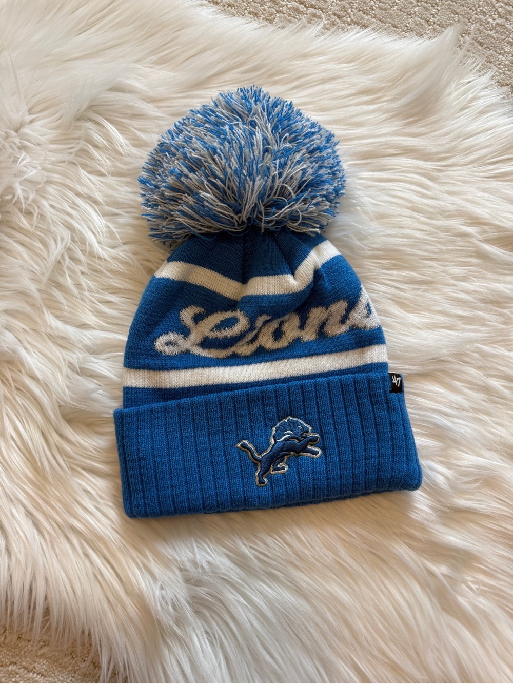 DETROIT LIONS SPIRITED '47 CUFF KNIT WOMENS WINTER HAT